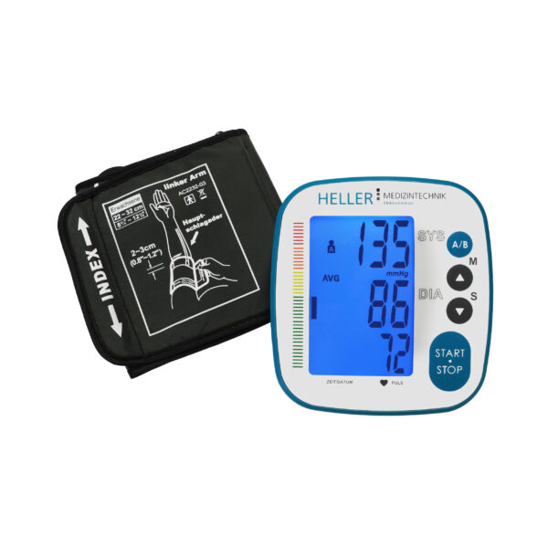 Easy to use and very well equipped digital upper arm blood pressure monitor for fully automatic measurement of systole, diastole and pulse.