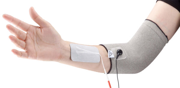 Elbow textile electrode in the TENS/EMS application