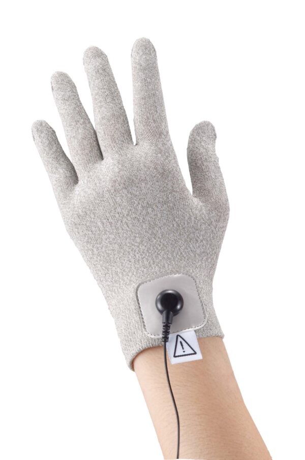 Glove textile electrode in the TENS/EMS application