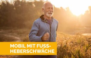 Mobil mit Fussheberschwäche, Mann joggt im Freien